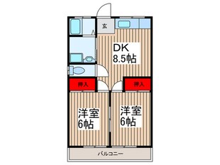 ドミ－ルツカサＡの物件間取画像